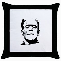 Frankenstein s Monster Halloween Throw Pillow Case (black) by Valentinaart