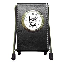 Frankenstein s Monster Halloween Pen Holder Desk Clocks by Valentinaart