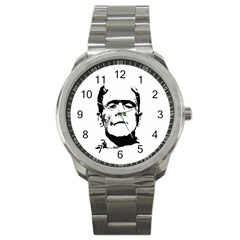 Frankenstein s Monster Halloween Sport Metal Watch by Valentinaart