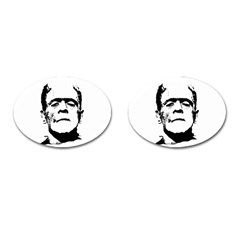 Frankenstein s Monster Halloween Cufflinks (oval) by Valentinaart