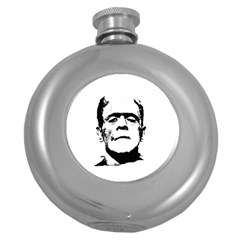 Frankenstein s Monster Halloween Round Hip Flask (5 Oz) by Valentinaart