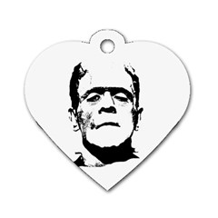 Frankenstein s Monster Halloween Dog Tag Heart (one Side) by Valentinaart