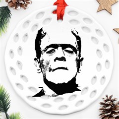 Frankenstein s Monster Halloween Ornament (round Filigree) by Valentinaart