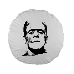 Frankenstein s Monster Halloween Standard 15  Premium Flano Round Cushions by Valentinaart