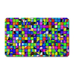 Colorful Squares Pattern                             Magnet (rectangular) by LalyLauraFLM