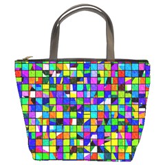 Colorful Squares Pattern                        Bucket Bag by LalyLauraFLM