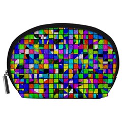 Colorful Squares Pattern                             Accessory Pouch by LalyLauraFLM