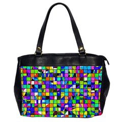 Colorful Squares Pattern                             Oversize Office Handbag (2 Sides) by LalyLauraFLM