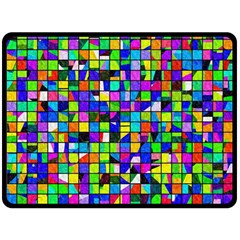 Colorful Squares Pattern                            Fleece Blanket by LalyLauraFLM