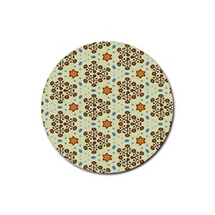 Stars And Other Shapes Pattern                               Rubber Round Coaster (4 Pack) by LalyLauraFLM