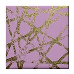 Modern,abstract,hand painted, gold lines, pink,decorative,contemporary,pattern,elegant,beautiful Tile Coasters Front