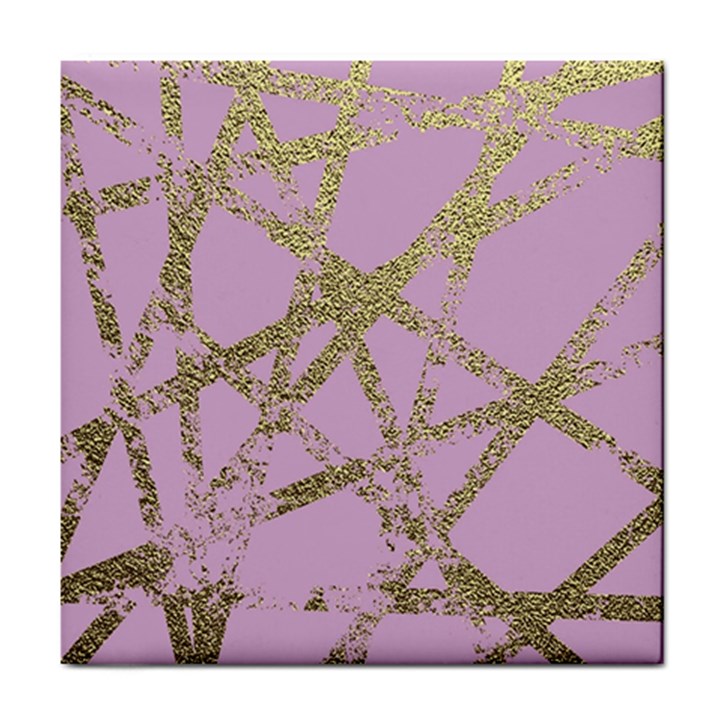 Modern,abstract,hand painted, gold lines, pink,decorative,contemporary,pattern,elegant,beautiful Tile Coasters