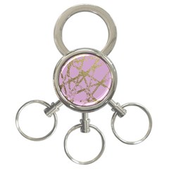 Modern,abstract,hand Painted, Gold Lines, Pink,decorative,contemporary,pattern,elegant,beautiful 3-ring Key Chains by NouveauDesign