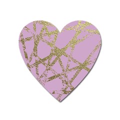 Modern,abstract,hand Painted, Gold Lines, Pink,decorative,contemporary,pattern,elegant,beautiful Heart Magnet by NouveauDesign