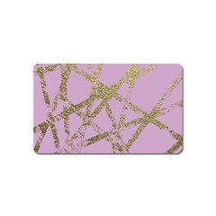 Modern,abstract,hand Painted, Gold Lines, Pink,decorative,contemporary,pattern,elegant,beautiful Magnet (name Card) by NouveauDesign