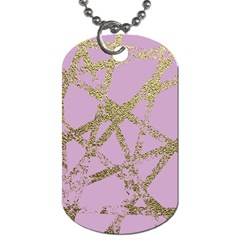 Modern,abstract,hand Painted, Gold Lines, Pink,decorative,contemporary,pattern,elegant,beautiful Dog Tag (one Side) by NouveauDesign