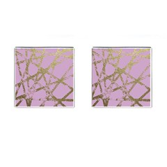 Modern,abstract,hand Painted, Gold Lines, Pink,decorative,contemporary,pattern,elegant,beautiful Cufflinks (square) by NouveauDesign