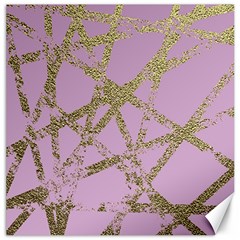 Modern,abstract,hand Painted, Gold Lines, Pink,decorative,contemporary,pattern,elegant,beautiful Canvas 20  X 20   by NouveauDesign