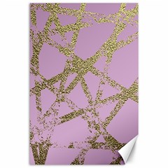 Modern,abstract,hand Painted, Gold Lines, Pink,decorative,contemporary,pattern,elegant,beautiful Canvas 24  X 36  by NouveauDesign