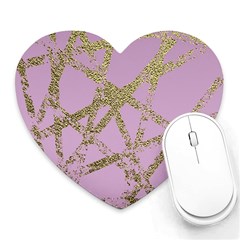 Modern,abstract,hand Painted, Gold Lines, Pink,decorative,contemporary,pattern,elegant,beautiful Heart Mousepads by NouveauDesign