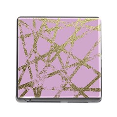 Modern,abstract,hand Painted, Gold Lines, Pink,decorative,contemporary,pattern,elegant,beautiful Memory Card Reader (square) by NouveauDesign