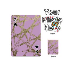 Modern,abstract,hand Painted, Gold Lines, Pink,decorative,contemporary,pattern,elegant,beautiful Playing Cards 54 (mini)  by NouveauDesign