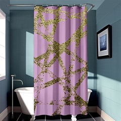 Modern,abstract,hand Painted, Gold Lines, Pink,decorative,contemporary,pattern,elegant,beautiful Shower Curtain 36  X 72  (stall)  by NouveauDesign