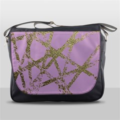 Modern,abstract,hand Painted, Gold Lines, Pink,decorative,contemporary,pattern,elegant,beautiful Messenger Bags by NouveauDesign