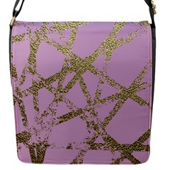 Modern,abstract,hand Painted, Gold Lines, Pink,decorative,contemporary,pattern,elegant,beautiful Flap Messenger Bag (s) by NouveauDesign