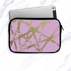 Modern,abstract,hand Painted, Gold Lines, Pink,decorative,contemporary,pattern,elegant,beautiful Apple Ipad Mini Zipper Cases by NouveauDesign