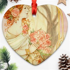 Beautiful Art Nouveau Lady Ornament (heart) by NouveauDesign