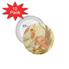 Beautiful Art Nouveau Lady 1 75  Buttons (10 Pack) by NouveauDesign