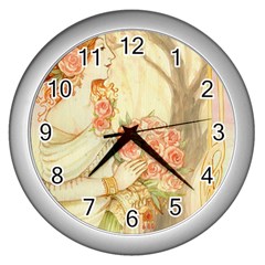 Beautiful Art Nouveau Lady Wall Clocks (silver)  by NouveauDesign