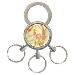 Beautiful Art Nouveau Lady 3-ring Key Chains by NouveauDesign