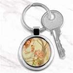 Beautiful Art Nouveau lady Key Chains (Round)  Front