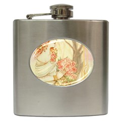 Beautiful Art Nouveau Lady Hip Flask (6 Oz) by NouveauDesign