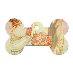 Beautiful Art Nouveau Lady Dog Tag Bone (one Side) by NouveauDesign