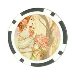 Beautiful Art Nouveau Lady Poker Chip Card Guard by NouveauDesign