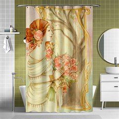 Beautiful Art Nouveau Lady Shower Curtain 48  X 72  (small)  by NouveauDesign