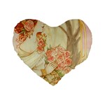 Beautiful Art Nouveau lady Standard 16  Premium Heart Shape Cushions Front