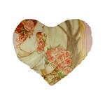 Beautiful Art Nouveau lady Standard 16  Premium Heart Shape Cushions Back