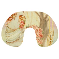 Beautiful Art Nouveau Lady Travel Neck Pillows by NouveauDesign