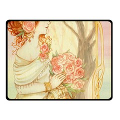 Beautiful Art Nouveau Lady Double Sided Fleece Blanket (small)  by NouveauDesign