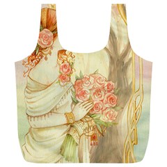 Beautiful Art Nouveau Lady Full Print Recycle Bags (l)  by NouveauDesign