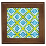 Blue rhombus pattern                                Framed Tile Front