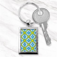 Blue Rhombus Pattern                                Key Chain (rectangle) by LalyLauraFLM