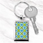 Blue rhombus pattern                                Key Chain (Rectangle) Front