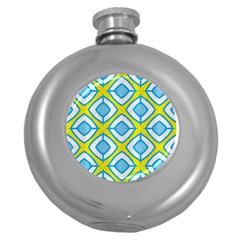 Blue Rhombus Pattern                                Hip Flask (5 Oz) by LalyLauraFLM