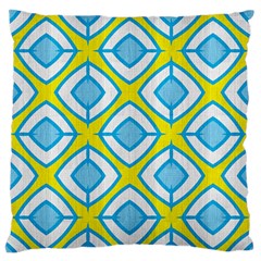 Blue Rhombus Pattern                          Large Flano Cushion Case (two Sides) by LalyLauraFLM