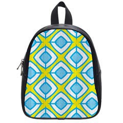 Blue Rhombus Pattern                                School Bag (small) by LalyLauraFLM